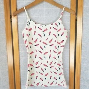 Hot Sauce Tank Top Chili Peppers Graphic Print Size Medium